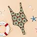 Women Sexy Retro Vintage African Print High Waist One Piece Swimwear M