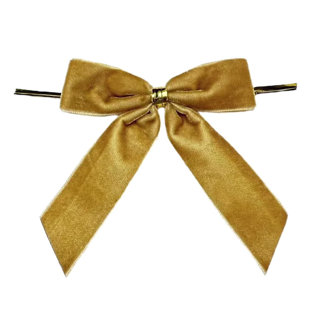 Photo 1 of 12 Pcs Small Velvet Bows Ornaments for Christmas Tree, Vintage Cute Christmas Ornaments for Home Decor, Tree, Mantle, Wreath and Gift Wrapping Crafts, 0.98’’ W/3.5 * 3.5 inchr (Khaki, 12 Pcs) 2 PACK