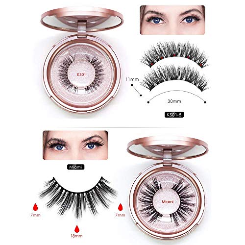 Magnetic Eyeliner and Lashes Kit 2 Styles False Eyelashes 3D Black Lashliner (Bead)