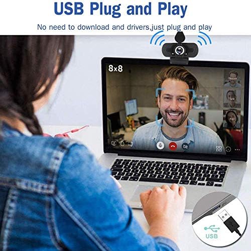 Webcam with Microphone for Desktop,1080P HD USB Webcam Live Streaming Laptop PC Computer Web Camera for Video Calling Conferencing Recording Gaming, AutoFocus 3D Noise Reduction 4 Webcam with Microphone for Desktop,1080P HD USB Webcam Live Streaming Laptop PC Computer Web Camera for Video Calling Conferencing Recording Gaming, AutoFocus 3D Noise Reduction