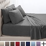 Bare Home Super Soft Fleece Sheet Set - Twin Extra Long Size - Extra Plush Polar Fleece, Pill-Resistant Bed Sheets - All Season Cozy Warmth, Breathable & Hypoallergenic (Twin XL, Grey)