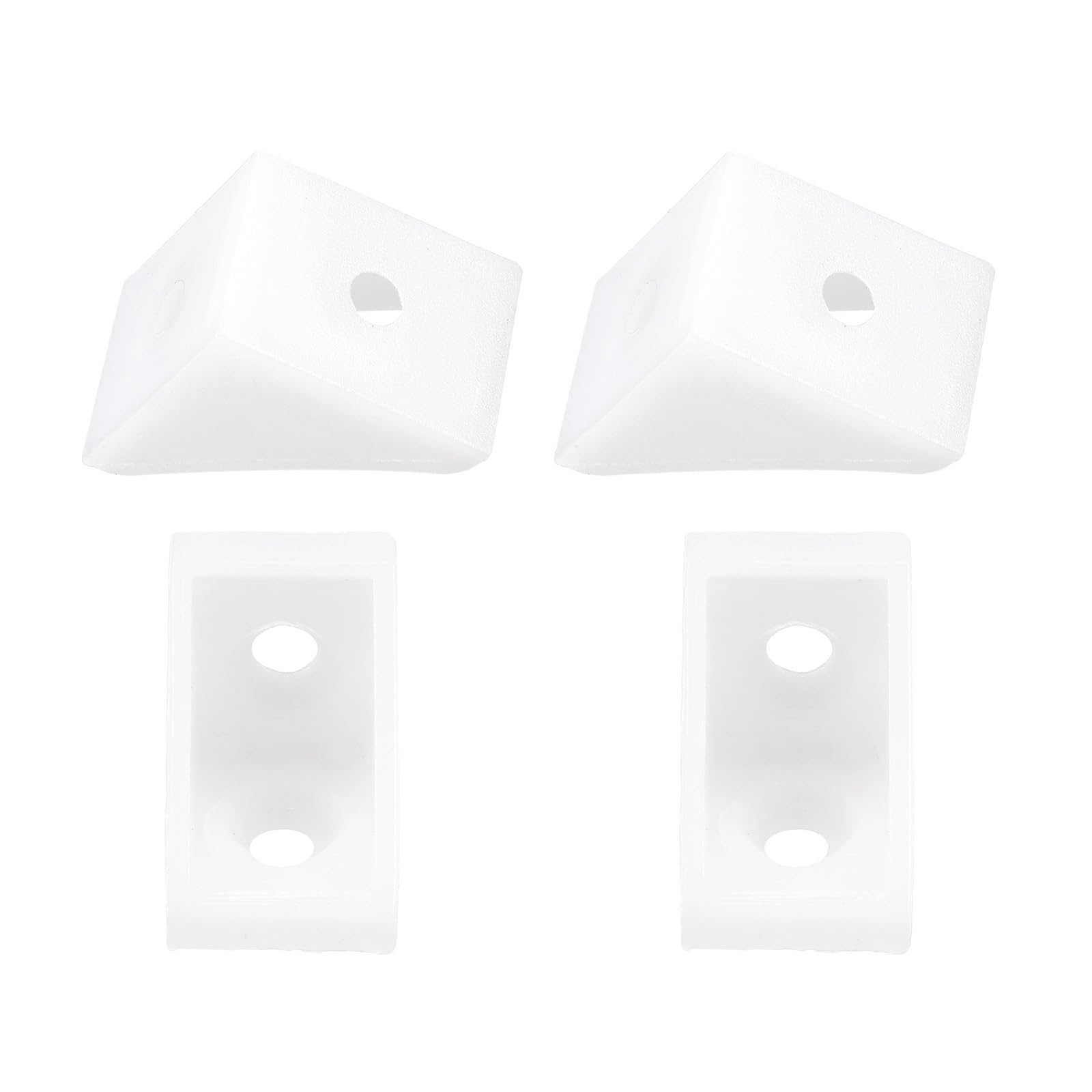 DTGN 20x20x15mm(LxWxH) Plastic Corner Brackets -100Pack - Good for Furniture Repairing - 2 Holes L Shape Right Angle Brace - White