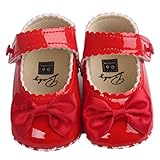 Muxika Fashion Baby Toddler Infant Bowknot Anti-slip Soft Sole Sneaker Leater Shoes (Age:0~6 Month, Red)