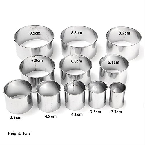 Zicome 11 Piece Round Cookie Cutters, Stainless Steel, Assorted Sizes - Thumbnail 5