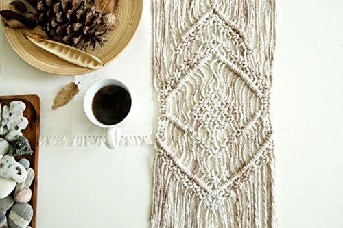 Beige macrame placement, Macrame table Centerpiece, Modern Macrame, boho placement macrame table runner, Boho decor, boho art, boho home