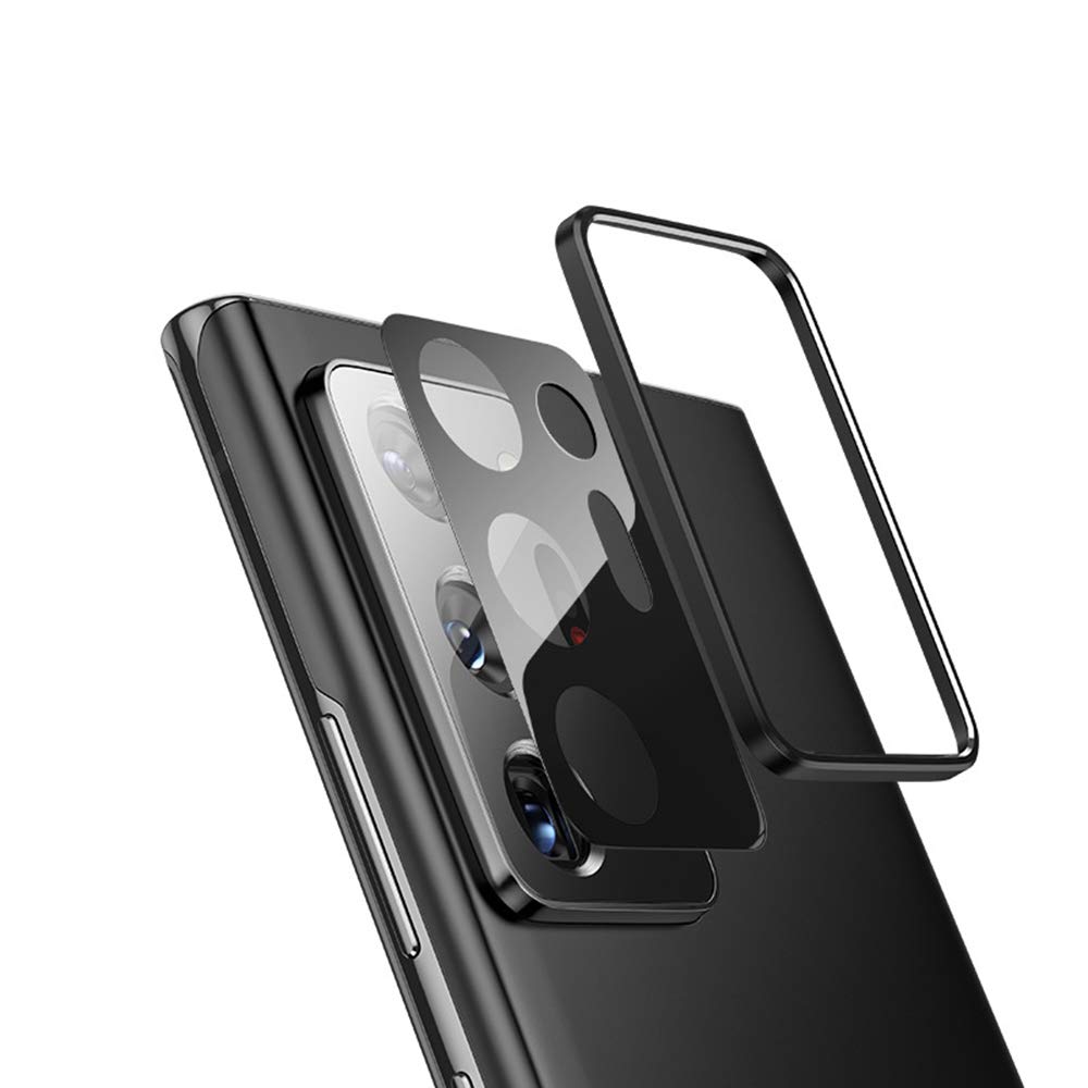 NOKOER Camera Lens Protector for Samsung Galaxy Note 20 Ultra, [2 in 1] Camera Lens Protector Ring + Camera Lens Tempered Glass Protector Film, 360 Degree Protection - Black