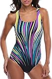 Charmleaks Women's Plus size swimwear One Piece Swimsuit For Women swimsuits, Medium, purple
