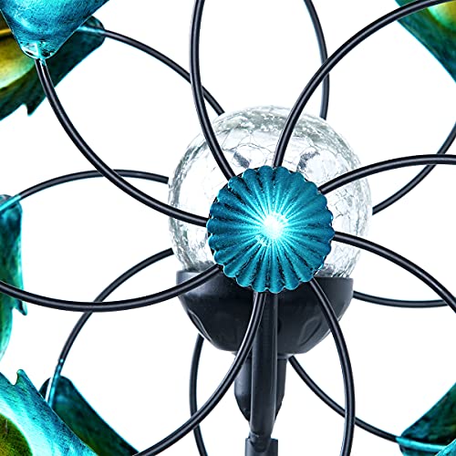 hourflik 3D Wind Spinners with Stable Stake Metal Garden Spinner with Reflective