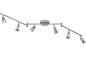 Globe Electric 59351 Payton 6-Light Foldable Track Lighting, Matte Silver