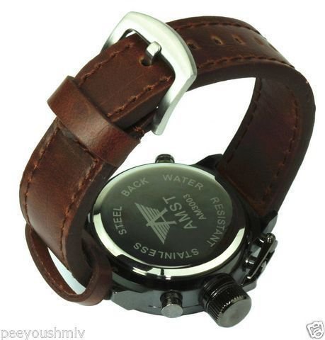 amst analogue-digital black dial men's watch bfat3003