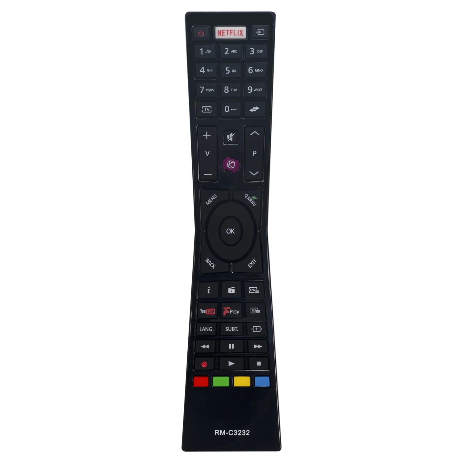 Replacement Remote RM-C3232 Fit for JVC LED Smart HD TV LT-43C860 LT-40C860 LT-49C860 LT-40C880 LT-55C860(B) LT-24C655(C) LT-24C656(C) LT-24C660(D) LT-24C661(D) LT-24C660(C) LT-24C661(C)