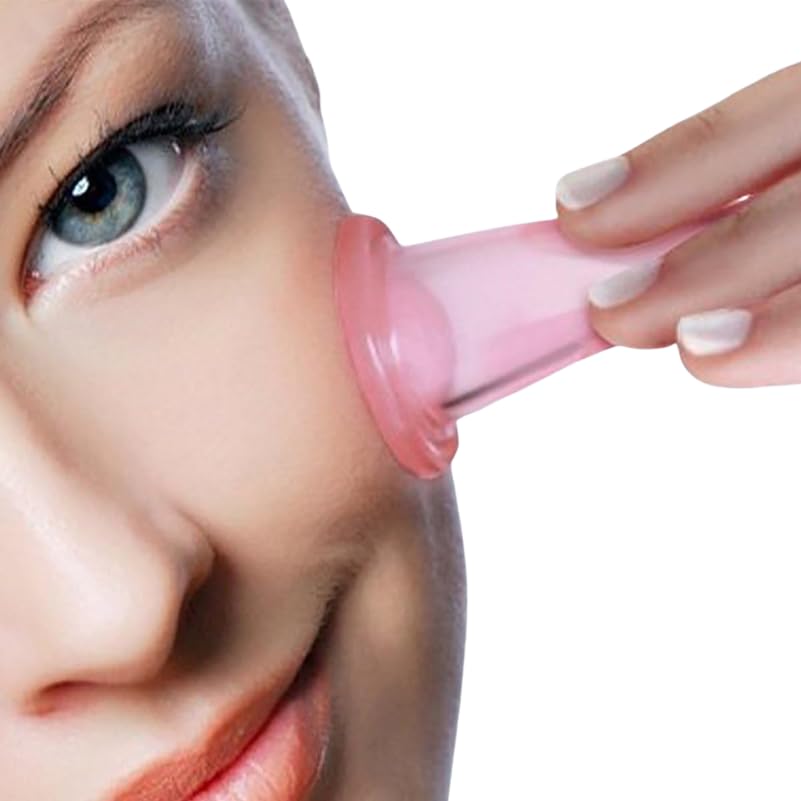 New Glamze Silicone Massage Vacuum Body and Facial Cup Set Anti Cellulite Cupping UK Ageing Skincare Specialists (LARGE FACE)