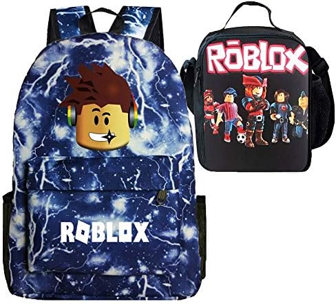 Kid Roblox Backpack + Insulated Lunch Box School Travel Outdoor