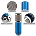 Recording Microphone Professional Condenser Mic with Shock Mount and Anti-wind Foam Cap for Ham Radio Podcasting Presentation (Blue)