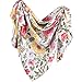 KloudBambu Floral Muslin Swaddle Blankets, Large Flowers, Ultra Soft Nursery Newborn Baby Girl Shower Registry Essentials