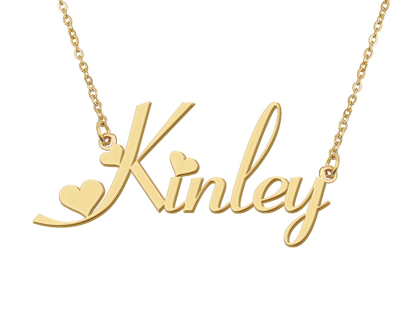 Aoloshow 18k Gold Plated Kinley Heart Name Necklace