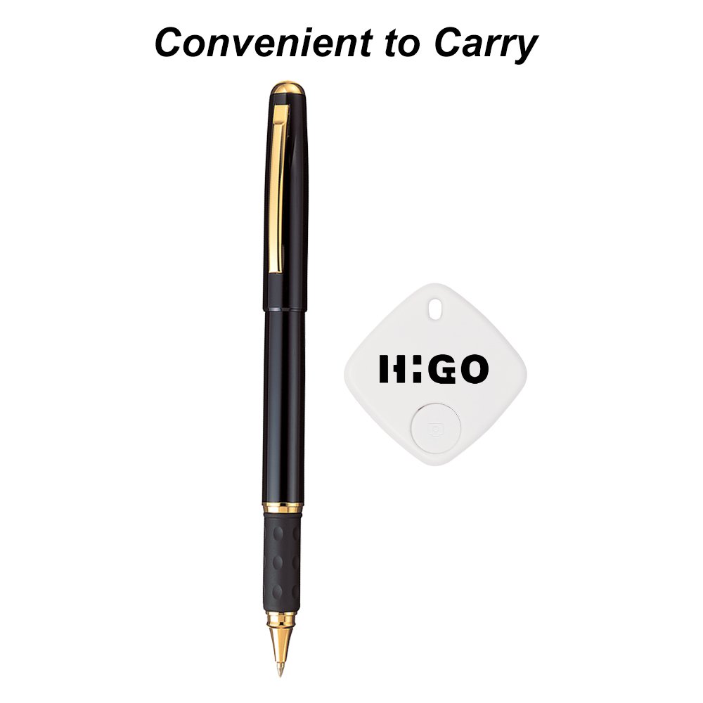 Higo Key Finder Wireless, Bluetooth Remote Control Key Tracker, Anti-lost Alarm for Keychain and Phone, Smart Item Locator with ISO& Android APP (White)