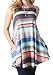Poulax Women Loose-fit Sleeveless Lightweight T-Shirt Tunic Tank Top (XL=US16-18, Mulit Blue)