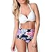 BuyBai Women's Sexy Halter Bikini Floral Print High Waist Swimsuit Bathing Suits