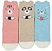 Women's Cool Animal Fun Crazy Socks (Kikiya Squirrel 3 Pairs), Sock Size 9-11, Shoe Size 6-9