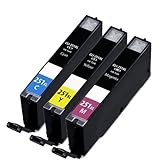 HI-VISION® 3 Pack Compatible Canon CLI-251XL CLI 251 High Yield Color Combo Ink Cartridge Replacement (1 Cyan, 1 Yellow, 1 Magenta) for PIXMA iP7250,MG6320,MG5420,iP7220,MX922,MX722,MG6350,MG5450
