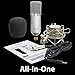 Fosmon BM-700 Silver Body & Grill Condenser Microphone, XLR, USB, Auxiliary, 360 Degree Recording, Shock Mount, Pop Filter