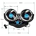 Welltop Car Cooling Fan 12V Auto Oscillating Car Air Fan with Dual Head 2 Adjustable Speeds Quiet Strong Dashboard Cooling Fans DC Electric Car Fans for Sedan SUV RV Boat Auto Vehicles Golf