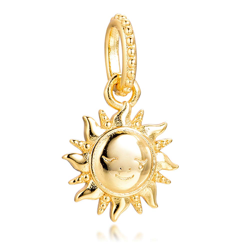 PANDOCCI 2020 Spring Sparkling Sun Pendant Bead 925 Silver DIY Fits for Original Pandora Bracelets Charm Fashion Jewelry