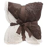 Floral Embossed Sherpa Throw Blanket 50