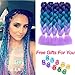 Ding Dian Ombre Braiding Hair Kanekalon Jumbo Braids Synthetic Braiding Hair 5Pcs/Lot Hair Extension for Twist Braiding Hair (Purple-Lake Blue-Violet)