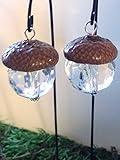 Fairy garden acorn cap lanterns. Set of 2 hanging lanterns. Dollhouse, terrarium décor.