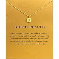 Tmrow 1Pc Engraved Compass Pendant Message Card Necklace for Women Girls