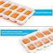 Kootek 4 Pack Silicone Ice Cube Trays with Lid - BPA Free Flexible 56-Ice Cubes Molds Easy Release Ice Trays with Spill-Resistant Removable Cover, Dishwasher Safe and Stackable Durable (Orange)