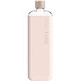 memobottle SLIM (Pale Coral) Bundle - 15oz (450ml) - Bottle, silicone sleeve & lid | Sleek, Slim & Flat Water Bottle for Bags & Laptops | BPA Free Tritan | Ideal for Daily Use | Minimalist