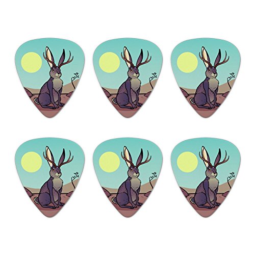 Cartoon Jackalope Novelty Guitar Picks Medium Gauge - Set of 6