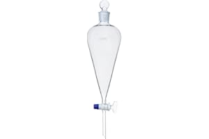 Maccx Conical Separatory Funnel with Pear Shape, Vol.500ml, 3.3 Borosilicate Glass Material, Ground-in Glass Stopper and Stopcock, SFG500-001