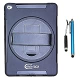 Cellular360 Shockproof Case for Apple iPad Mini 4, Protective and Handy with 360 Degree Rotatable Kickstand and Handle (Black)