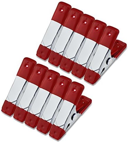 Spring Clamps，Amadear 10pcs 2" A Rubber Coated Tipped Grip Holder For Camping Tarpaulin (Red)