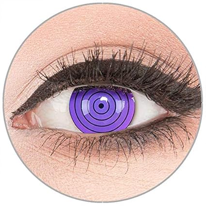 Farbige Kontaktlinsen zu Fasching Karneval Halloween in Topqualität von 'Glamlens' ohne Stärke 1 Paar Crazy Fun violette 'Vio