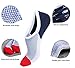 Spikerking Men No Show Cotton Deodorant Anti Off 3 Pack Crew Socks (Size:6-11) (US Shoe Size 6-11, 6 Pairs(2gray2red2skyblue)