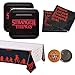RDC Stranger Things Party Supplies for 16 Guests - Plates, Napkins, tablecover + Birthday Button - Officially Licensed