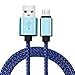Micro USB Cable , COOME 3ft 6ft High Speed Nylon Braided USB 2.0 Sync Data Charging Charge Cord Wire for Samsung Motorola Blackberry Android Smartphones Pack of 2 (Blue)