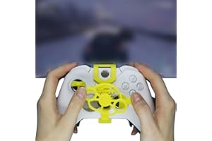 JMNDMI For Xbox One S/X/Elite Game Controller Mini Steering Wheel, 3D Printing Mini Steering Wheel Auxiliary Controller Racing Game Wheel for Xbox One Gaming Accessories (Yellow)