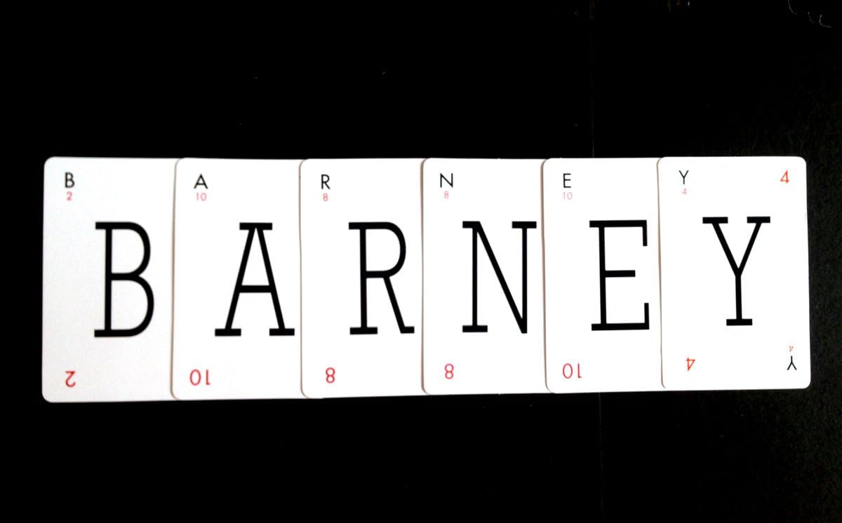 BARNEY - VINTAGE LEXICON STYLE LETTER PLAYING CARDS - CREATE YOUR OWN PERSONALISED GIFT!