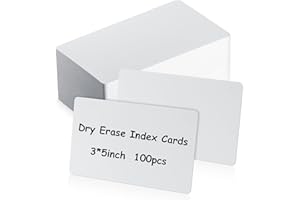 Harloon 100 Pcs Dry Erase Index Cards 3 x 5 Inch Laminated Reusable Dry Erase Note Cards Sheets for Office to Do List(White)