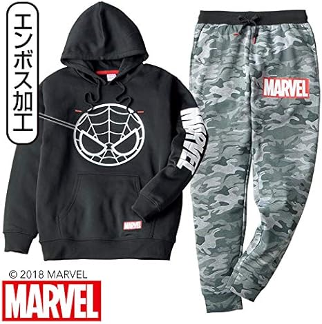 Amazon Mサイズ メンズ Marvel スパイダーマン パーカー スウェットパンツ 上下セット アニメ 萌えグッズ 通販