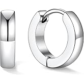 U7 Huggie Earrings, Small Hoop Earrings for Women, Hypoallergenic Stainless Steel Silver/Gold/Black Cartilage Earrings for Christmas Gift (7/8/9/10/12/14/16mm)