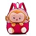 LORJE Kids Gift Ideas for Kids Boys Girls Canvas School Bag Animal Cartoon Backpack Satchel School Book Bag (Rose red)