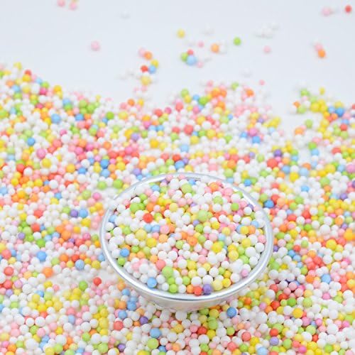 HappyHomey Pack of 2 Mini Styrofoam Foam Balls 0.1-0.18 Inch Household School Arts Crafts Supplies Fits For Stick to Slime - Assorted Colors