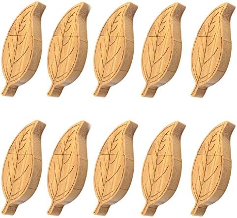 Uactor 10pcs Natural Wooden Leaf 16GB USB 2.0 Flash Drive High Speed Storage Memory U-Disk